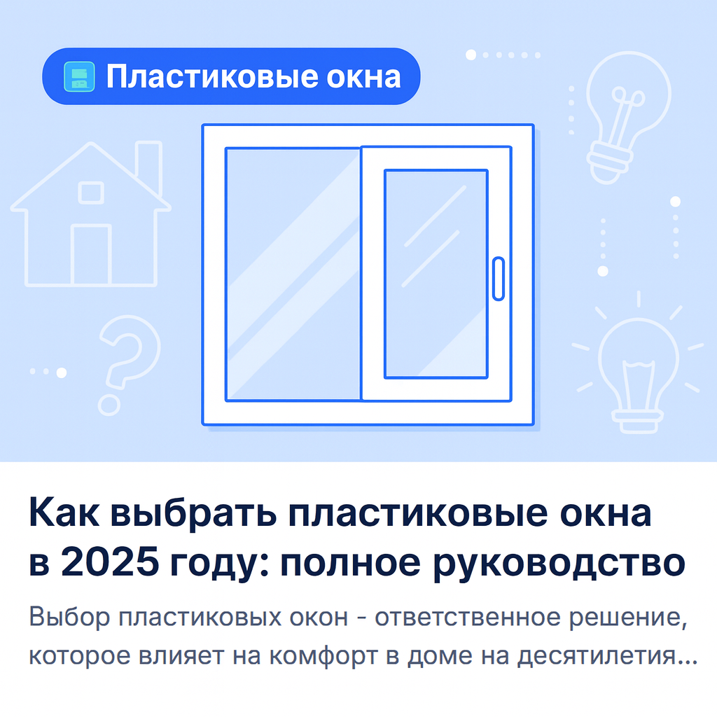 Как выбрать пластиковые окна в 2025 году: полное руководство